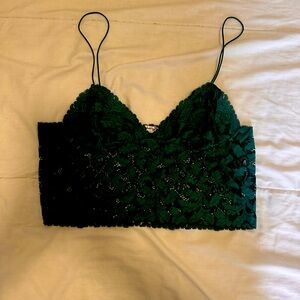Green crop top